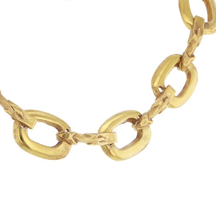 Line Vautrin, collier "Le furet", en bronze doré, signé et monogrammé, des années 1945 - Detail D1