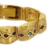 Line Vautrin, “Arlequin” bracelet, in gilded bronze and enamel, monogrammed, from the 1950's - Detail D1 thumbnail