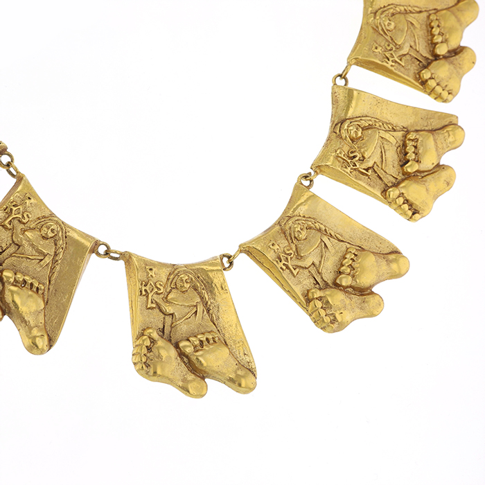Line Vautrin, Collier "Berthe aux grands pieds", en bronze doré, des années 1950 - Detail D1