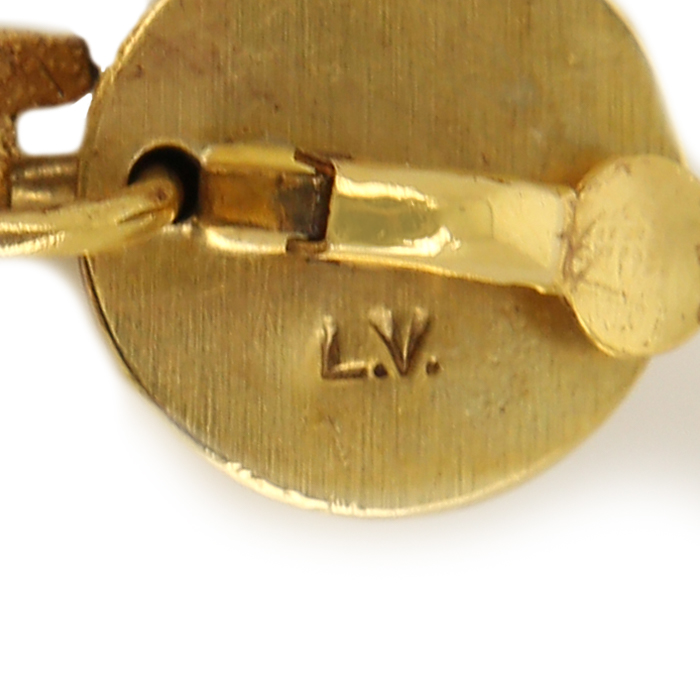 Line Vautrin, paire de pendants d'oreilles à clip "O comme oreille", en bronze doré, monogrammés - Detail D2