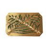 Line Vautrin, poudrier "Feuilles de laurier entrelacées", en bronze doré et émaillé, signé, des années 1950 - Detail D2 thumbnail
