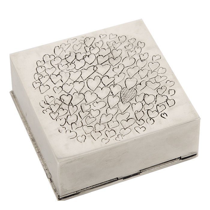 Line Vautrin, "Le coeur solitaire" box, in silvered bronze, signed, around 1945 - Detail D1