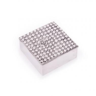 Line Vautrin, "Le coeur solitaire" box, in silvered bronze, signed, around 1945