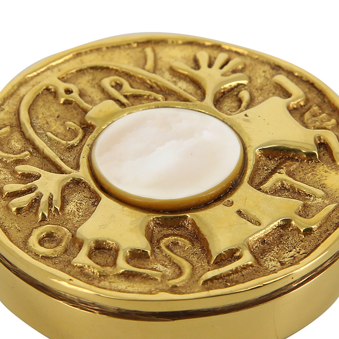 Line Vautrin, "La curiosité" paperweight, in gilt bronze and mother-of-pearl, signed, of 1946/48 - Detail D1