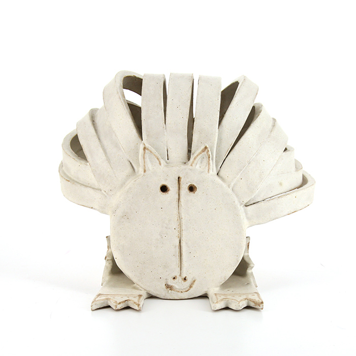 Bruno Gambone, "Lion", grande sculpture en grès émaillé, signée, des années 1980 - Detail D1