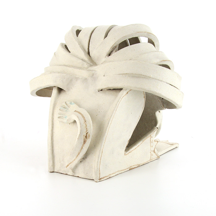 Bruno Gambone, "Lion", grande sculpture en grès émaillé, signée, des années 1980