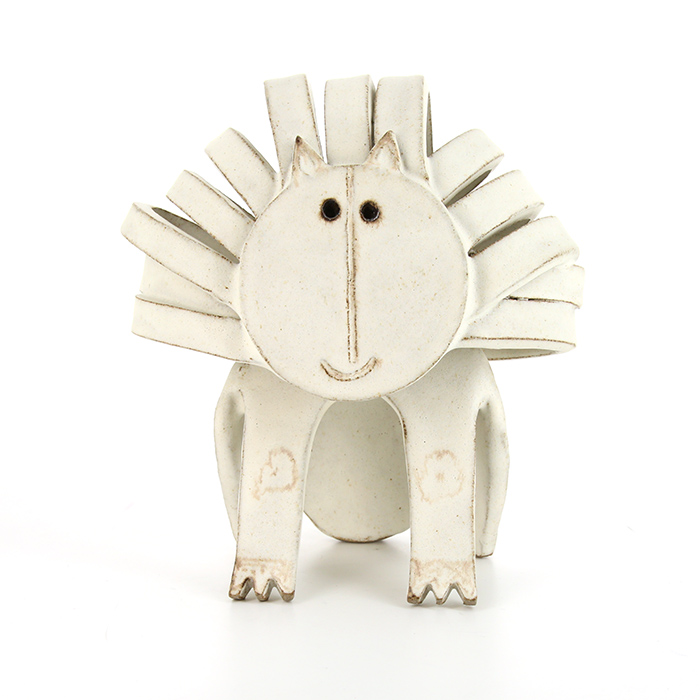 Bruno Gambone, "Cat", sculpture in glazed stoneware from the 1990's, signed - Detail D1