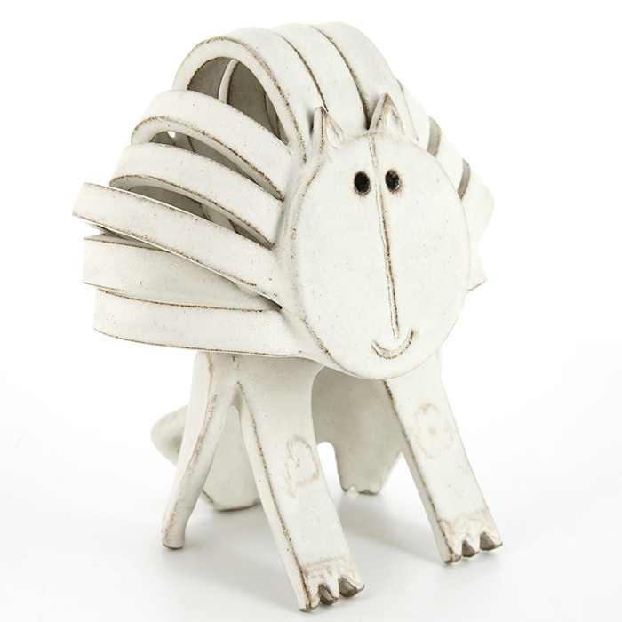 Bruno Gambone, "Cat", sculpture in glazed stoneware from the 1990's, signed - Detail D3