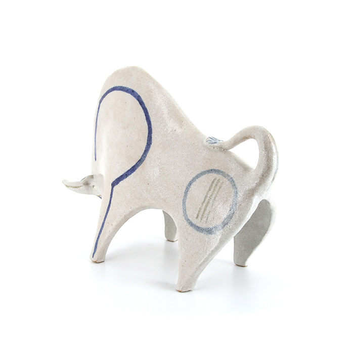 Bruno Gambone, "Bull", sculpture in glazed stoneware from the 1970/80's, signed - Detail D1