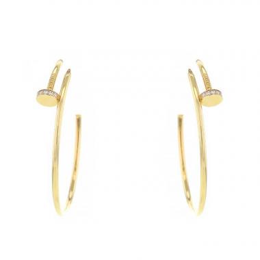 Orecchini a cerchio Cartier Juste un clou modello grande in oro giallo e diamanti