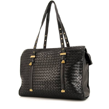 Pre-owned Bottega Veneta Nodini Leather Crossbody Bag In Grey