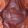 Bolso de mano Prada en mimbre beige y cuero granulado marrón - Detail D2 thumbnail