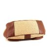 Prada handbag in beige wicker and brown grained leather - Detail D4 thumbnail