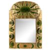 Mithé Espelt, large and rare "Marly" mirror, in embossed and glazed earthenware, crackled gold and crystallized glass, of 1979 - 00pp thumbnail