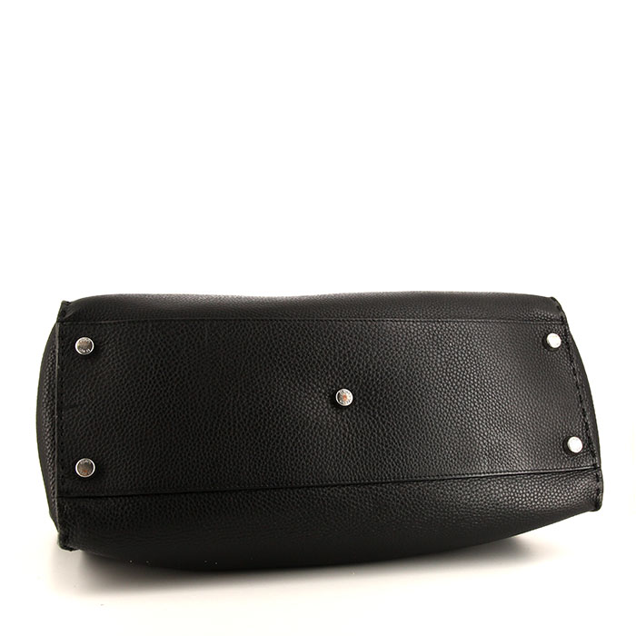 Borsa a tracolla Fendi  Peekaboo Selleria modello grande  in pelle martellata nera - Detail D5