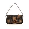 Fendi Baguette handbag in brown monogram canvas and beige python - 360 thumbnail