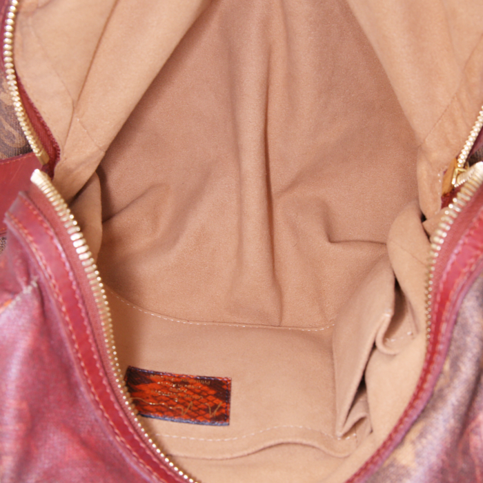 Borsa Louis Vuitton Mancrazy in tela monogram arancione rossa e marrone - Detail D2