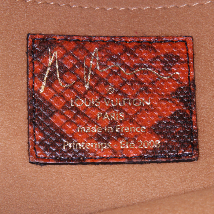 Louis Vuitton Mancrazy handbag in orange, red and brown monogram canvas - Detail D3