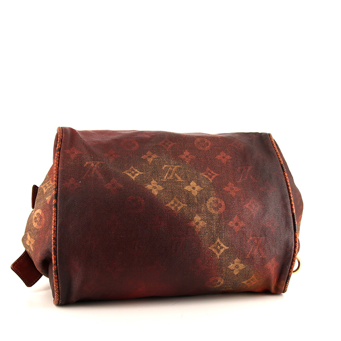 Louis Vuitton Mancrazy handbag in orange, red and brown monogram canvas - Detail D4