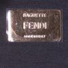 Bolso de mano Fendi Baguette en tejido de lana marrón y cuero negro - Detail D4 thumbnail