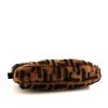 Fendi Baguette handbag in brown woollen fabric and black leather - Detail D5 thumbnail