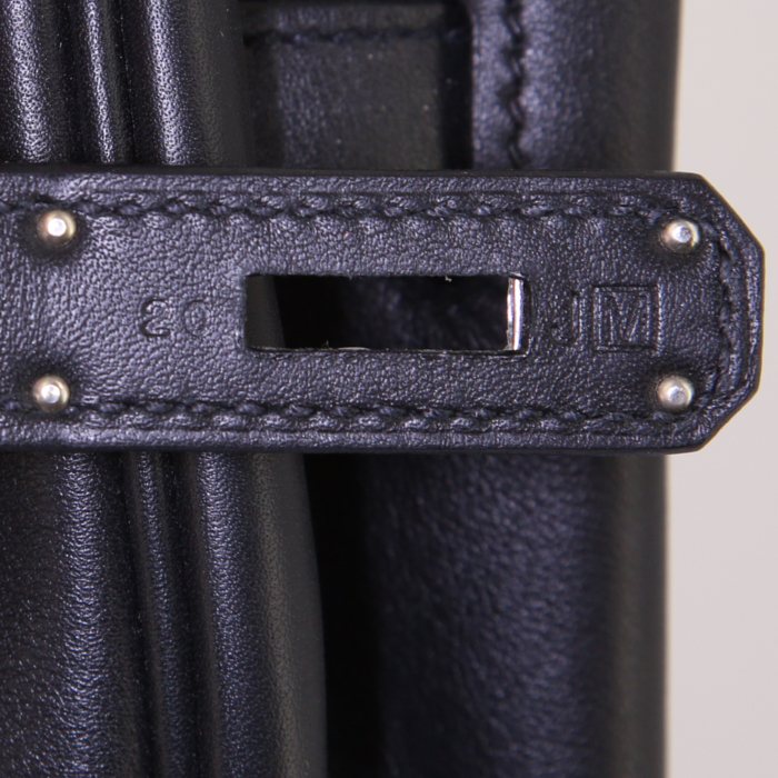 Hermes Birkin 35 cm handbag in black Swift leather - Detail D4