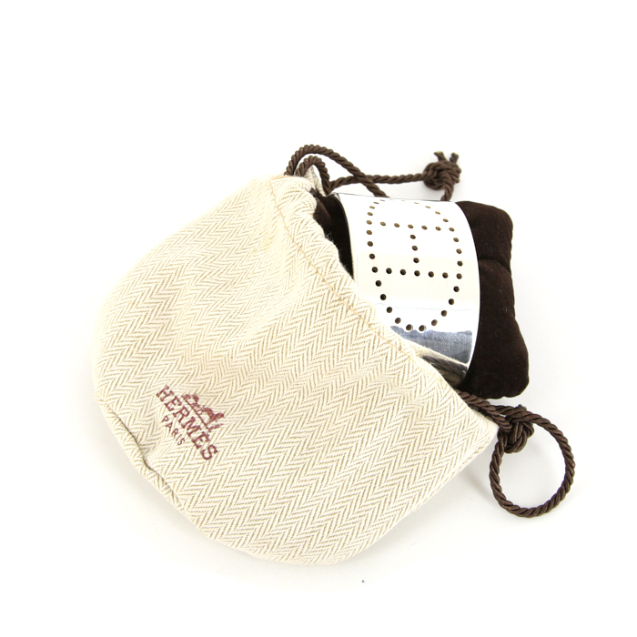 Bracelet manchette ouvert Hermès Eclipse grand modèle en argent