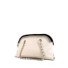 Chanel handbag in white, grey and black satin - 00pp thumbnail