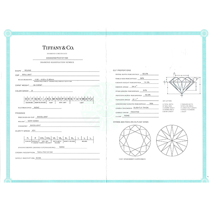 Sortija Tiffany 
Co Harmony en platino y diamante (0,38 carat) - Detail D3