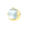 Dome-shaped Pomellato Griffe ring in yellow gold and aquamarine - 00pp thumbnail