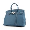 Hermes Birkin 35 cm handbag in blue jean togo leather - 00pp thumbnail