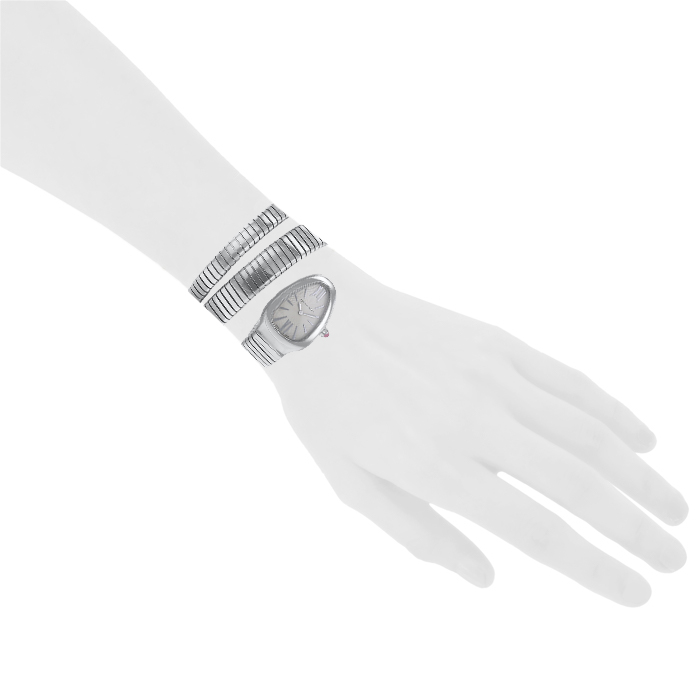 Bulgari Serpenti watch in stainless steel Ref:  SP35S Circa  1990 - Detail D1