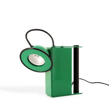 Gae Aulenti 
Piero Castiglioni, lampe de chevet "Minibox", en métal laqué vert, édition Stilnovo, estampillée, création du modèle en 1979, édition des années 1980