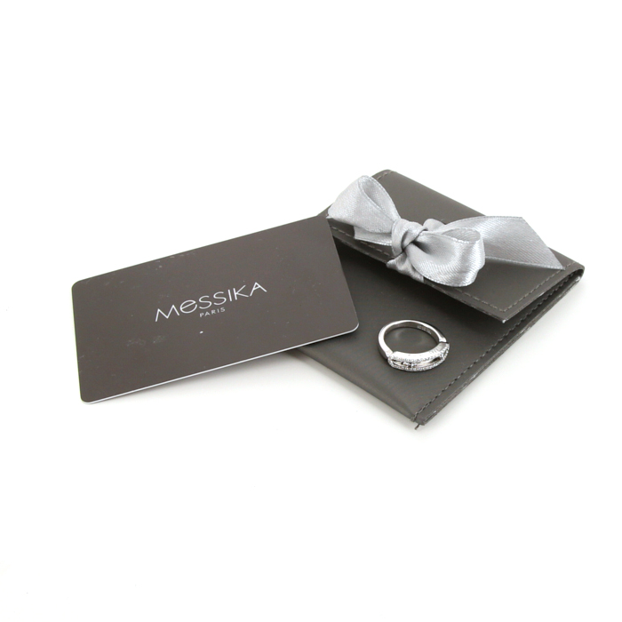 Sortija Messika Baby Move en oro blanco y diamantes - Detail D2