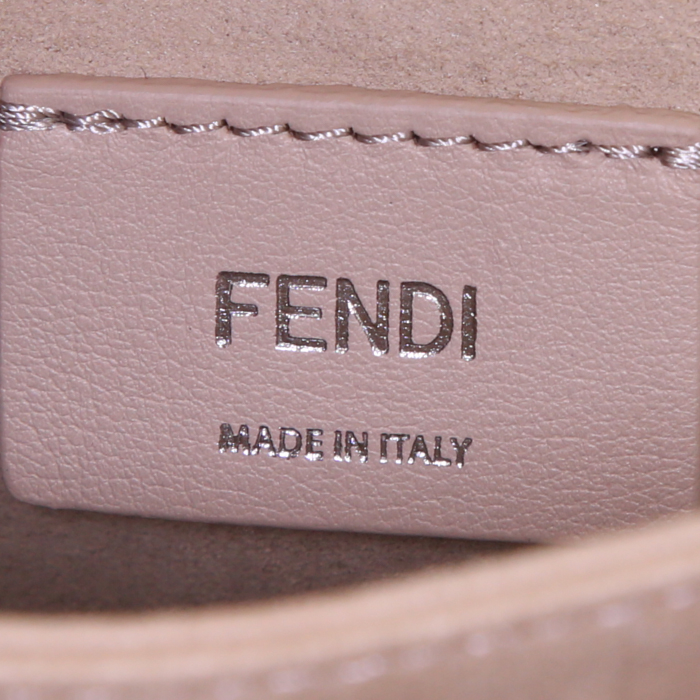 Fendi Kan I handbag in powder pink, beige, grey and taupe leather - Detail D4