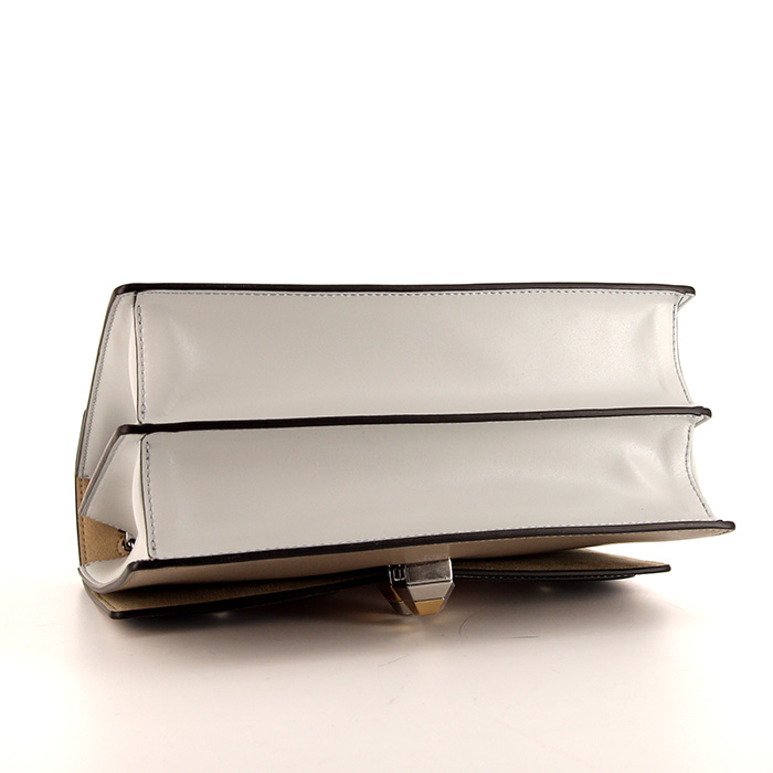 Fendi Kan I handbag in powder pink, beige, grey and taupe leather - Detail D5