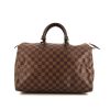 Louis Vuitton Speedy 35 handbag in ebene damier canvas and brown leather - 360 thumbnail