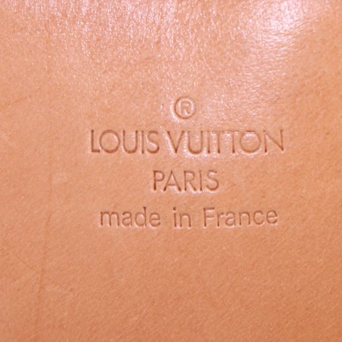 Sac de voyage Louis Vuitton Alize en toile monogram enduite et cuir naturel - Detail D3