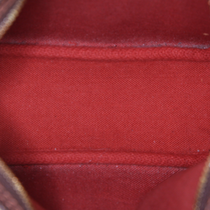 Bolsito de mano Louis Vuitton Pochette accessoires en lona a cuadros ébano y cuero marrón - Detail D2
