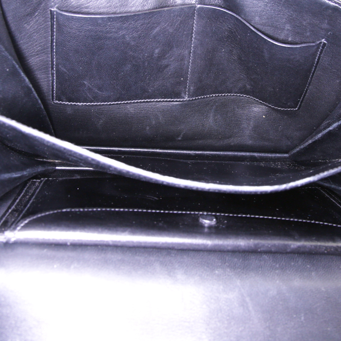 Hermès Vintage handbag in black box leather - Detail D3