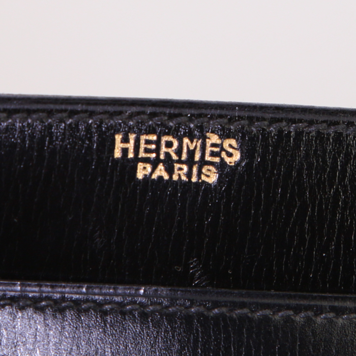 Hermès Vintage handbag in black box leather - Detail D4