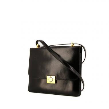 Bolso de mano Hermès Vintage en cuero box negro