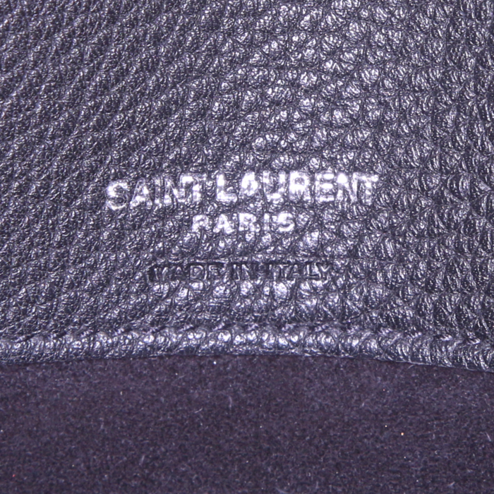 Saint Laurent  Sac de jour souple small model  shoulder bag  in black grained leather - Detail D4