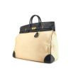 Hermes Haut à Courroies - Travel Bag travel bag in beige canvas and blue box leather - 00pp thumbnail