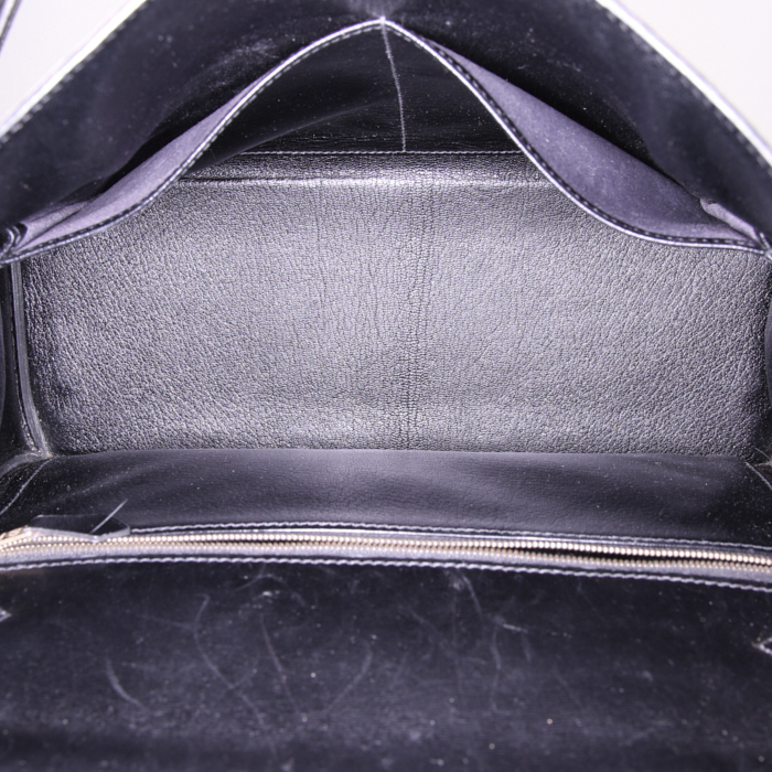 Hermes Kelly 32 cm handbag in black box leather - Detail D3
