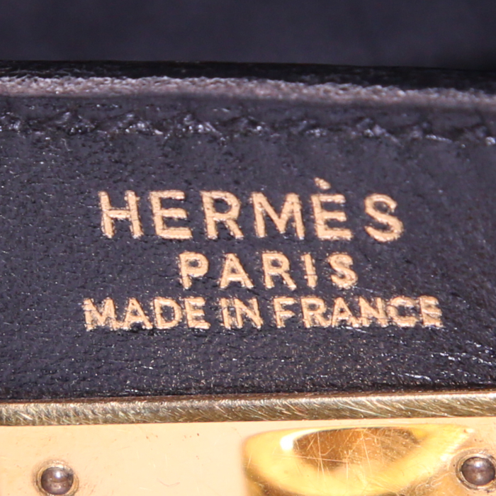 Sac à main Hermes Kelly 32 cm en cuir box noir - Detail D4