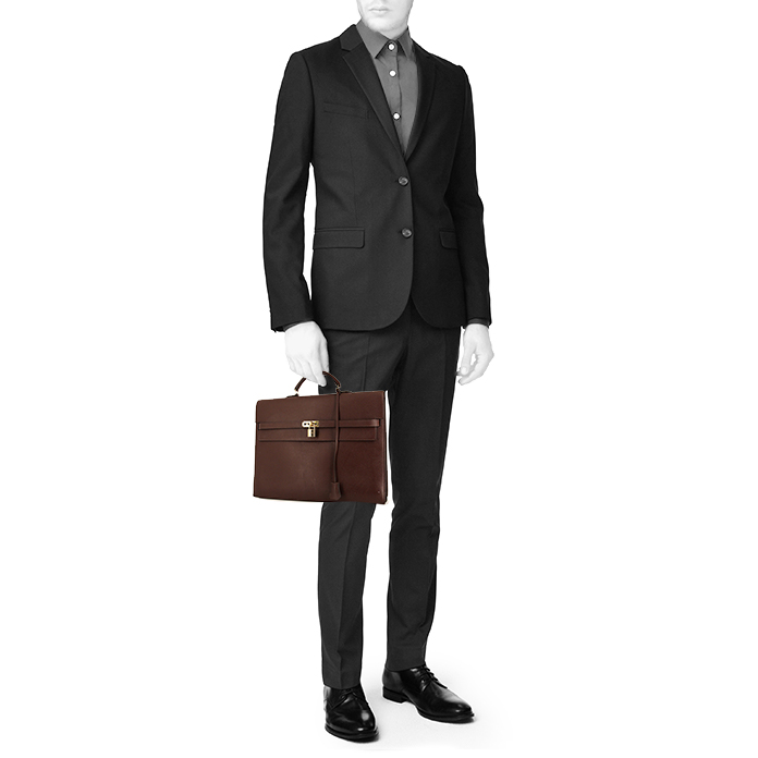 Hermès Kelly Dépêches briefcase in brown epsom leather - Detail D1