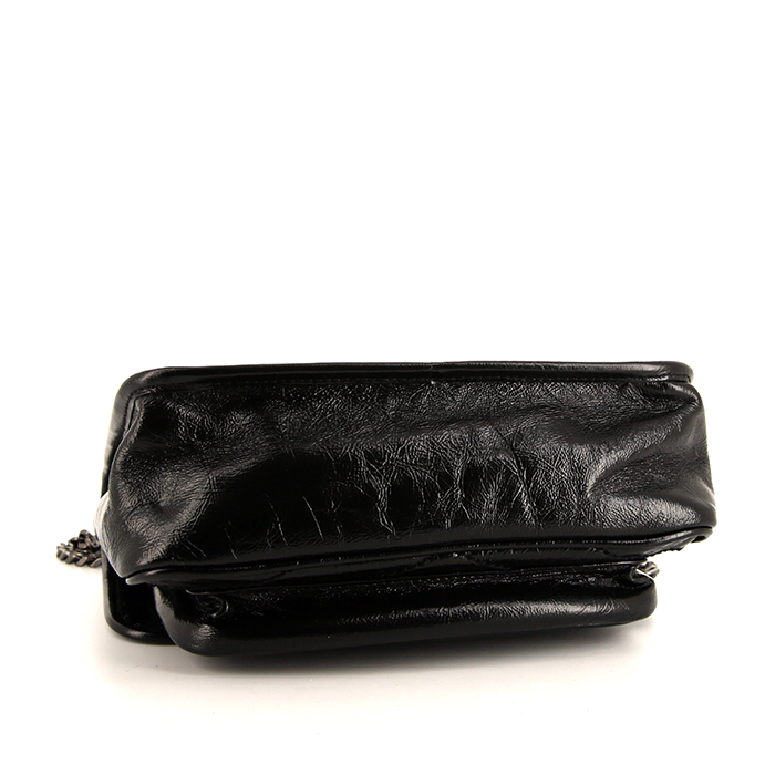 Borsa a tracolla Saint Laurent Niki modello piccolo in pelle nera con motivo a spina di pesce - Detail D5