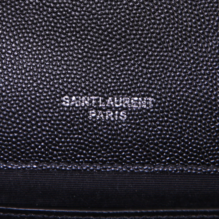 Sac bandoulière Saint Laurent Kate en cuir grainé noir - Detail D3