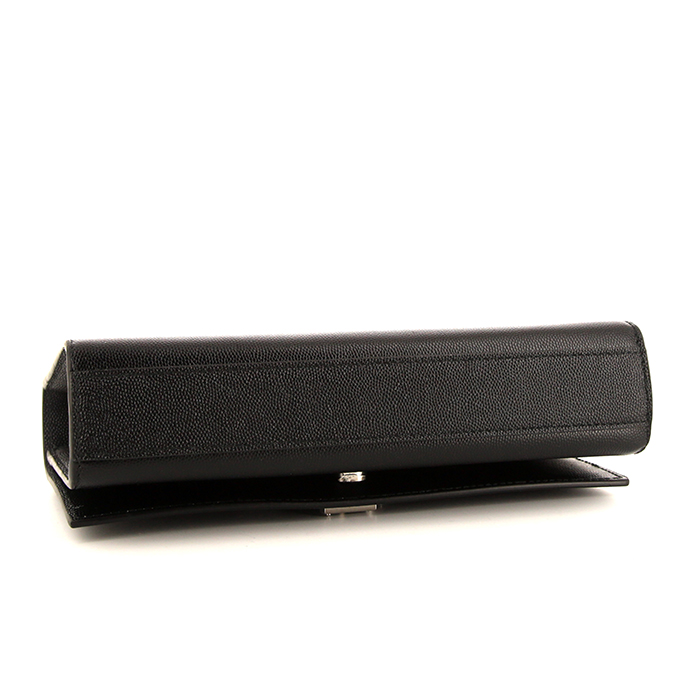 Saint Laurent Kate shoulder bag in black grained leather - Detail D4